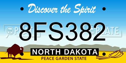 8FS382 North Dakota License Plate