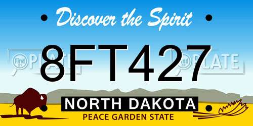 8FT427 North Dakota License Plate