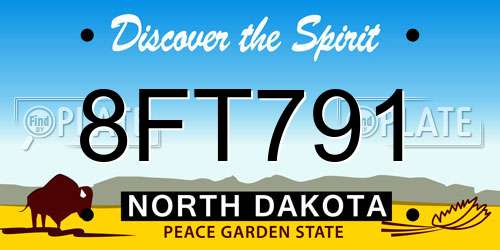8FT791 North Dakota License Plate
