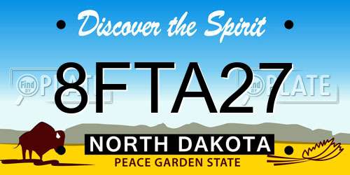 8FTA27 North Dakota License Plate