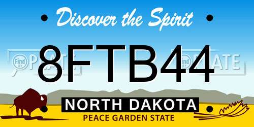 8FTB44 North Dakota License Plate