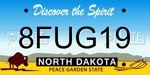 8FUG19 North Dakota License Plate