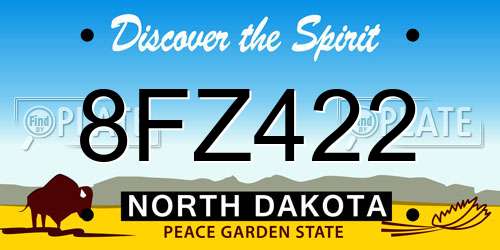 8FZ422 North Dakota License Plate