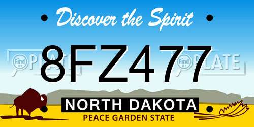 8FZ477 North Dakota License Plate