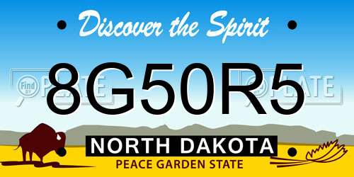 8G50R5 North Dakota License Plate