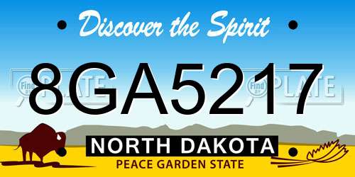 8GA5217 North Dakota License Plate