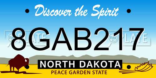 8GAB217 North Dakota License Plate