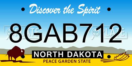 8GAB712 North Dakota License Plate