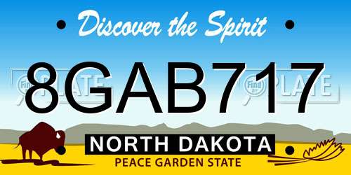8GAB717 North Dakota License Plate