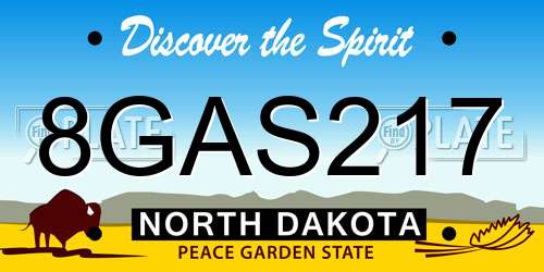 8GAS217 North Dakota License Plate