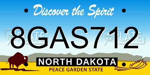 8GAS712 North Dakota License Plate