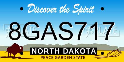 8GAS717 North Dakota License Plate