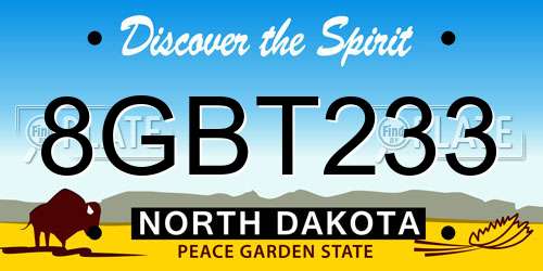 8GBT233 North Dakota License Plate