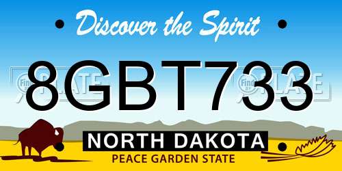 8GBT733 North Dakota License Plate