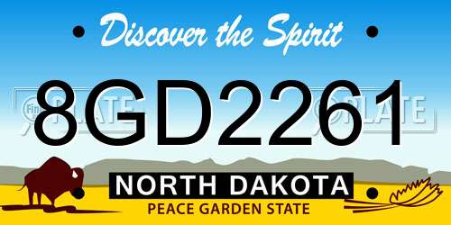 8GD2261 North Dakota License Plate