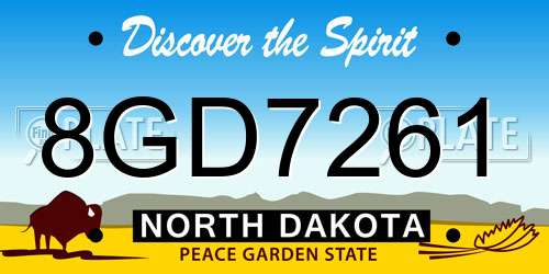 8GD7261 North Dakota License Plate
