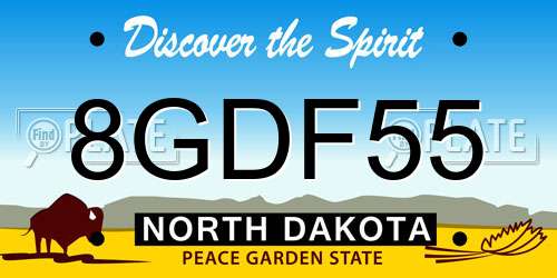 8GDF55 North Dakota License Plate