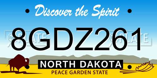8GDZ261 North Dakota License Plate