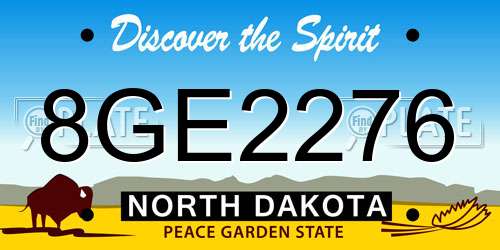 8GE2276 North Dakota License Plate