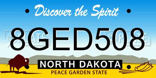 8GED508 North Dakota License Plate