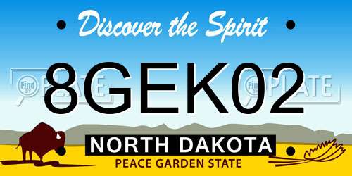 8GEK02 North Dakota License Plate