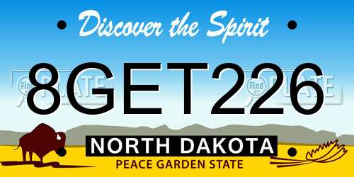8GET226 North Dakota License Plate