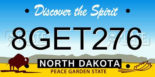 8GET276 North Dakota License Plate
