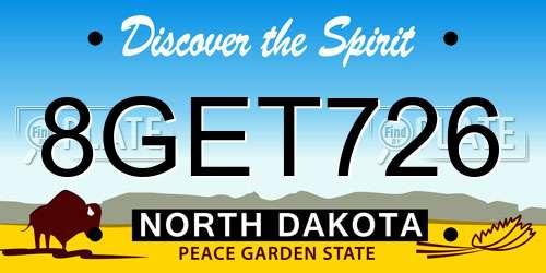 8GET726 North Dakota License Plate