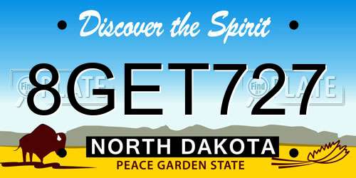 8GET727 North Dakota License Plate