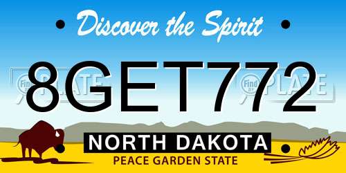 8GET772 North Dakota License Plate