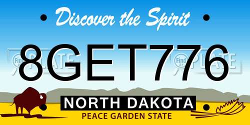 8GET776 North Dakota License Plate