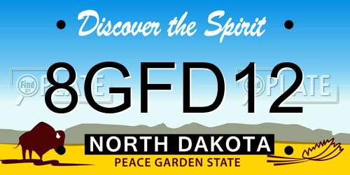 8GFD12 North Dakota License Plate