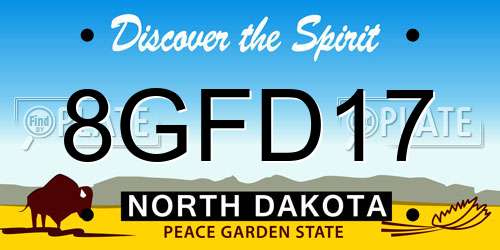 8GFD17 North Dakota License Plate