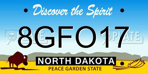 8GFO17 North Dakota License Plate