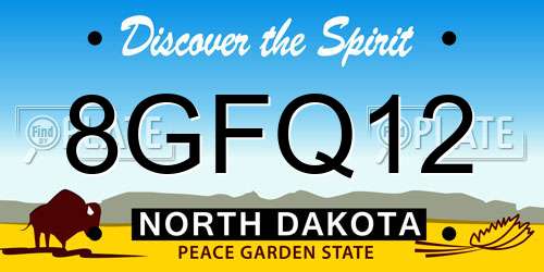 8GFQ12 North Dakota License Plate