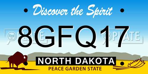 8GFQ17 North Dakota License Plate