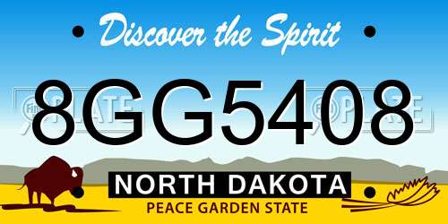 8GG5408 North Dakota License Plate