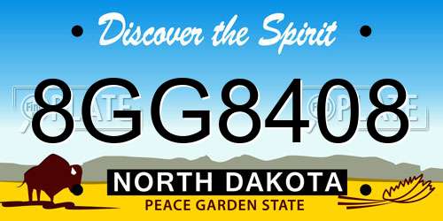8GG8408 North Dakota License Plate