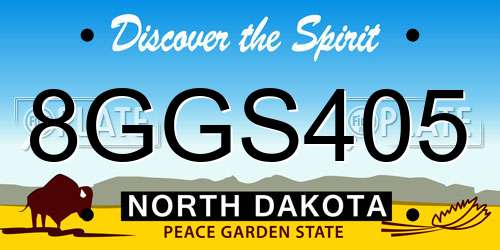 8GGS405 North Dakota License Plate