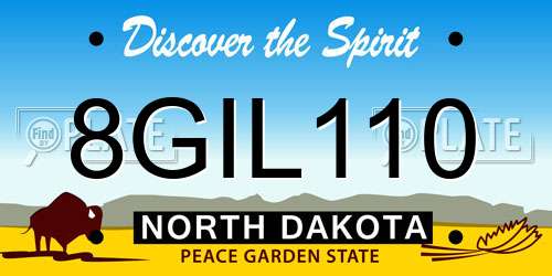 8GIL110 North Dakota License Plate