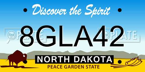 8GLA42 North Dakota License Plate