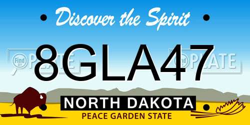 8GLA47 North Dakota License Plate