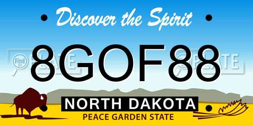8GOF88 North Dakota License Plate