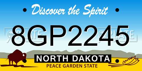 8GP2245 North Dakota License Plate