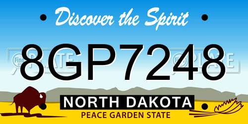 8GP7248 North Dakota License Plate