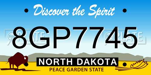 8GP7745 North Dakota License Plate