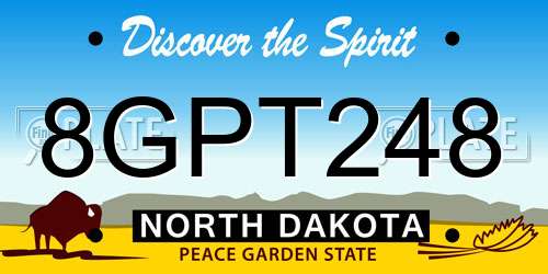 8GPT248 North Dakota License Plate
