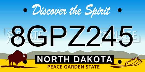 8GPZ245 North Dakota License Plate