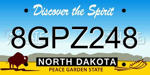 8GPZ248 North Dakota License Plate
