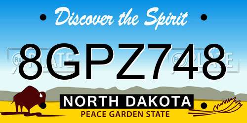 8GPZ748 North Dakota License Plate